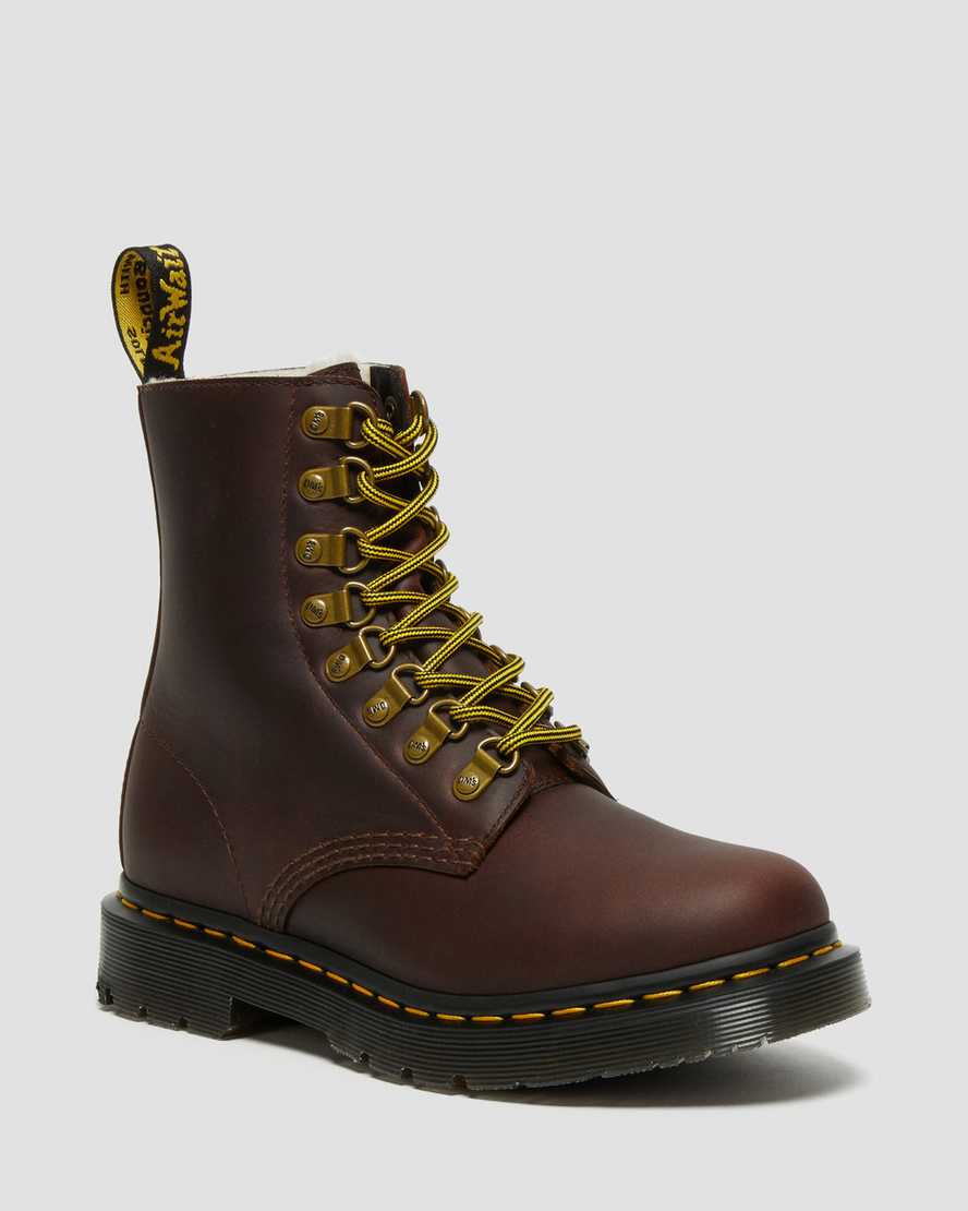 Dr. Martens 1460 Pascal DM's Wintergrip Lær Snørestøvler Dame Mørke Brune [2419ECNLM]